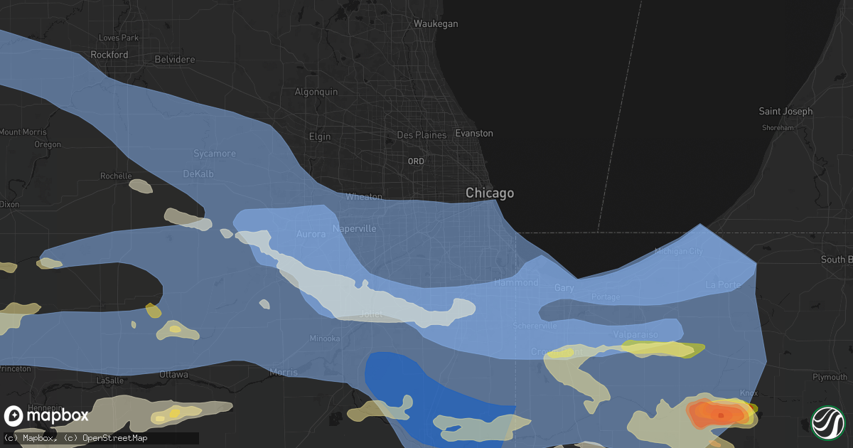 Hail map in La Grange, IL on August 11, 2026