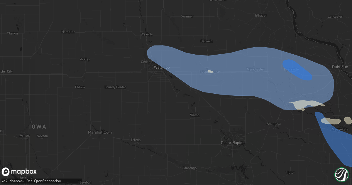 Hail map in La Porte City, IA on August 11, 2026
