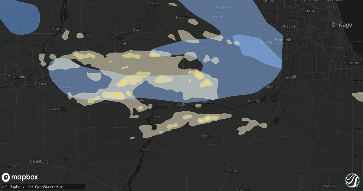 Hail map in La Salle, IL on August 11, 2026