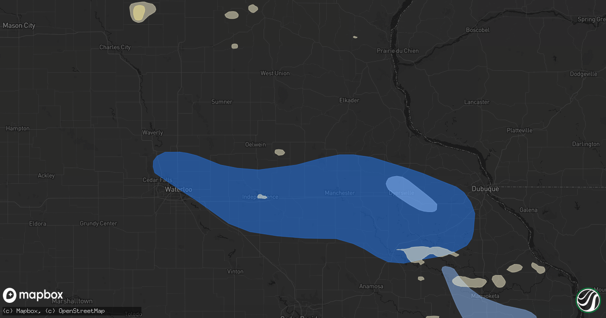 Hail map in Lamont, IA on August 11, 2026