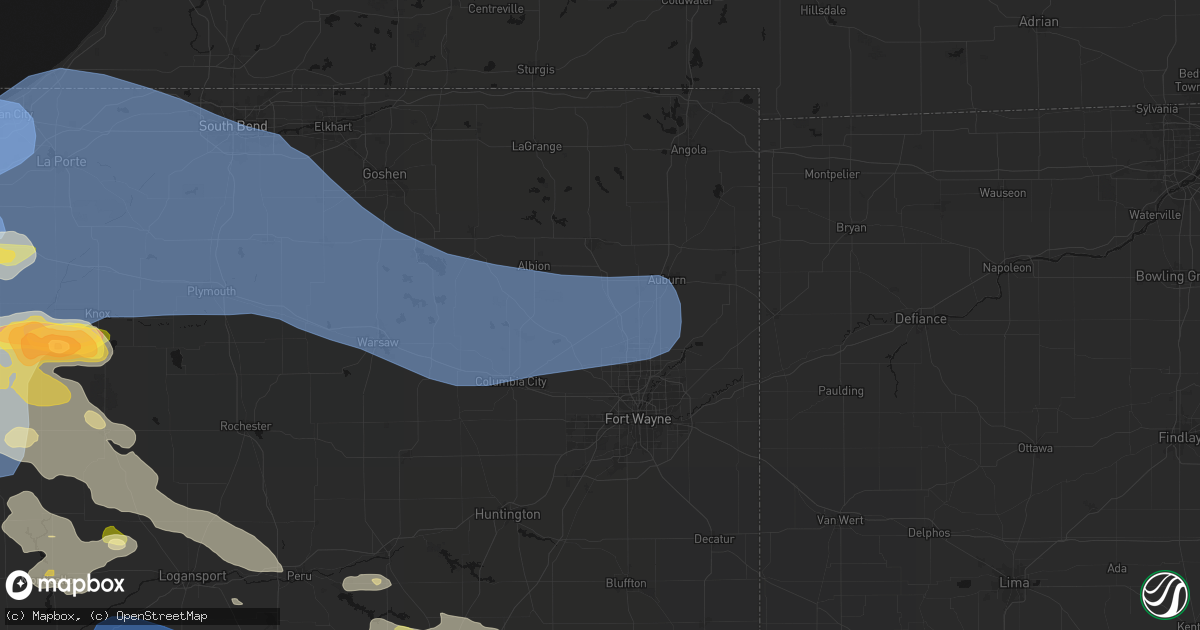 Hail map in Laotto, IN on August 11, 2026