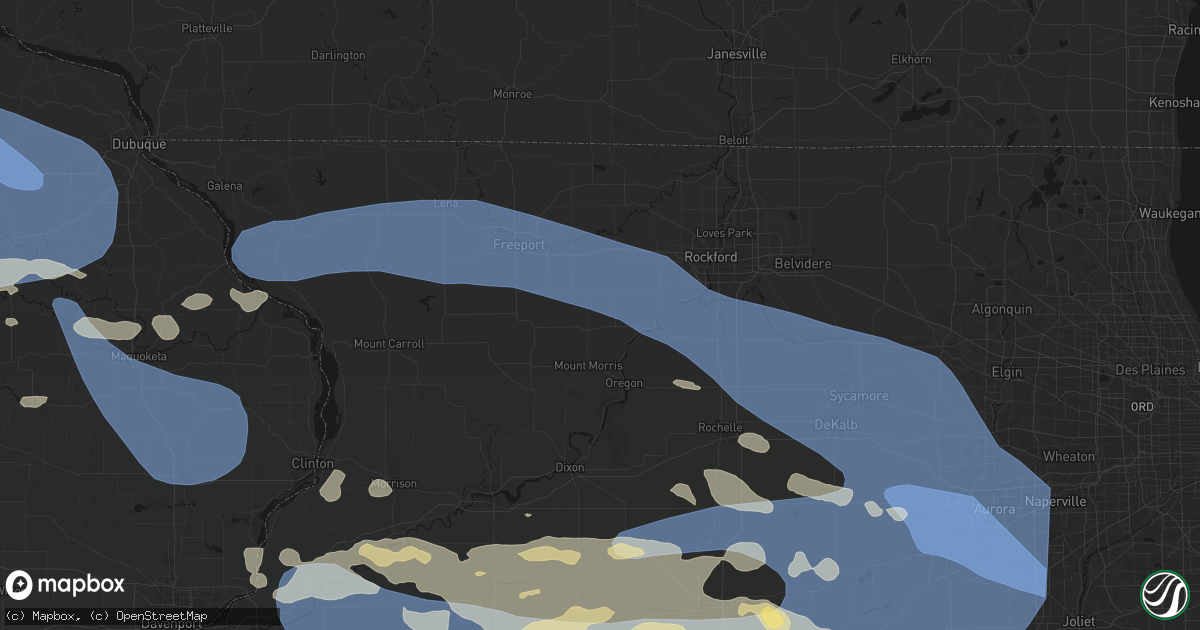 Hail map in Leaf River, IL on August 11, 2026