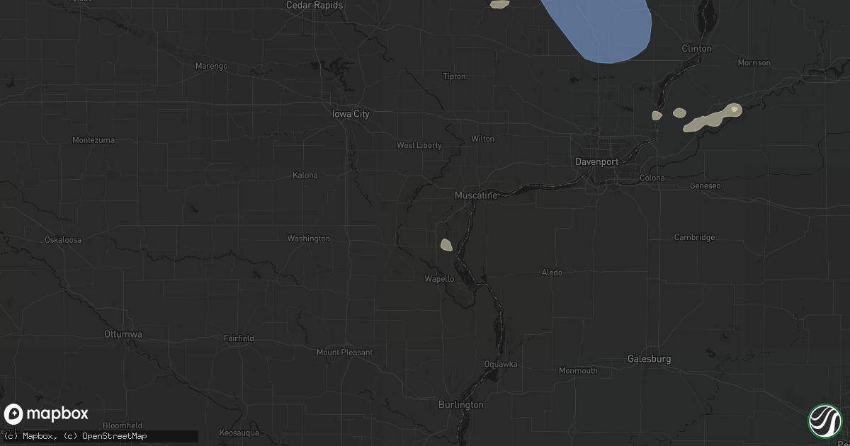Hail map in Letts, IA on August 11, 2026