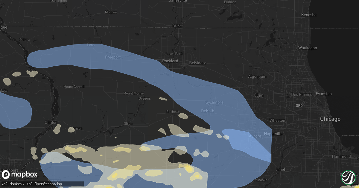 Hail map in Lindenwood, IL on August 11, 2026