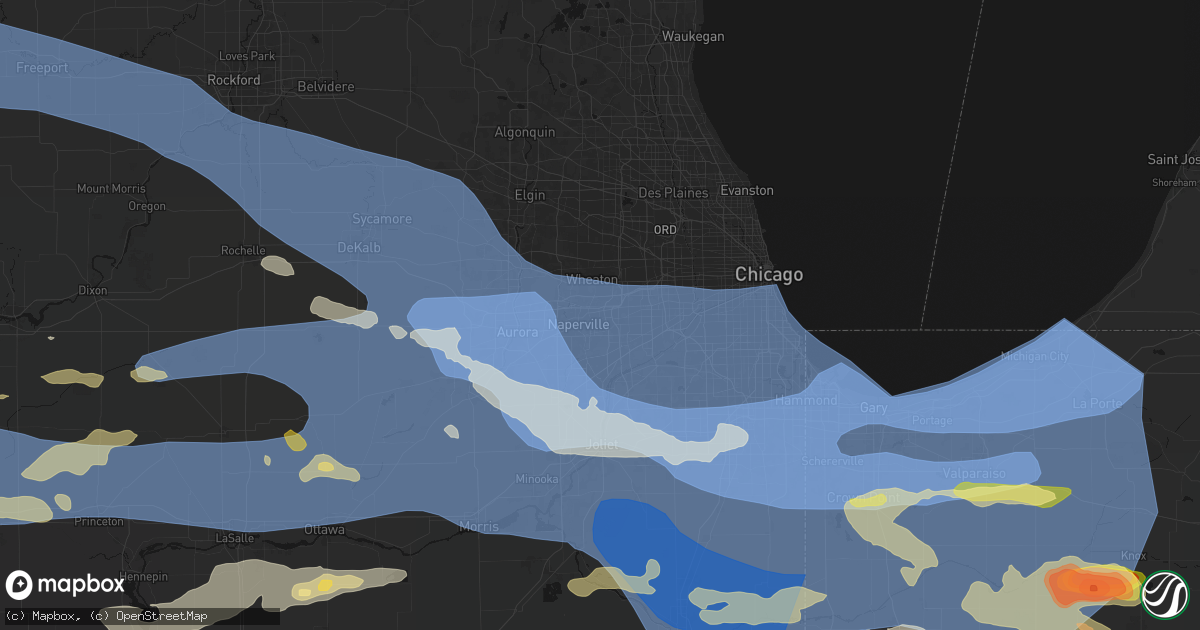 Hail map in Lisle, IL on August 11, 2026