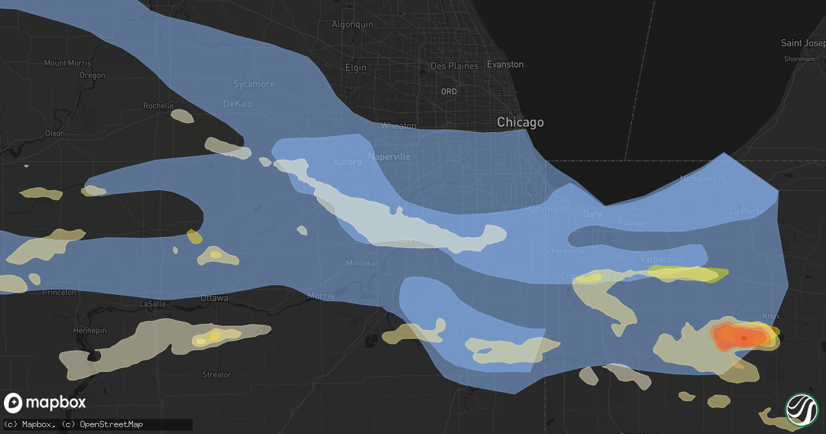 Hail map in Lockport, IL on August 11, 2026