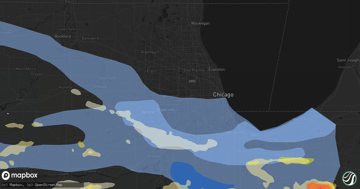 Hail map in Lombard, IL on August 11, 2026