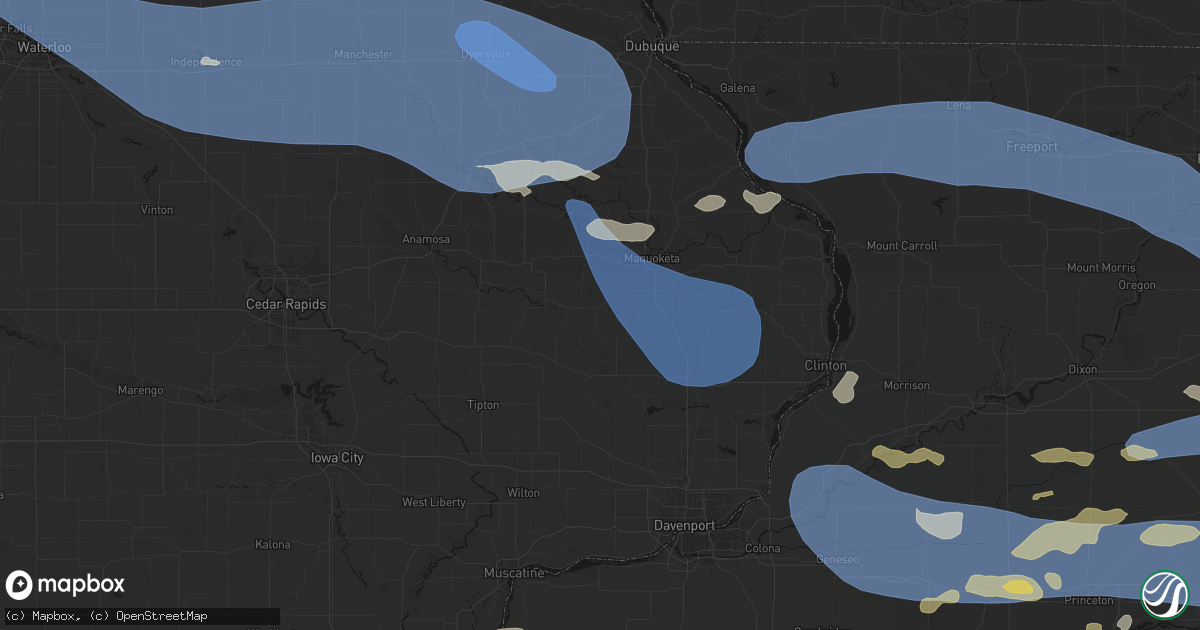 Hail map in Lost Nation, IA on August 11, 2026