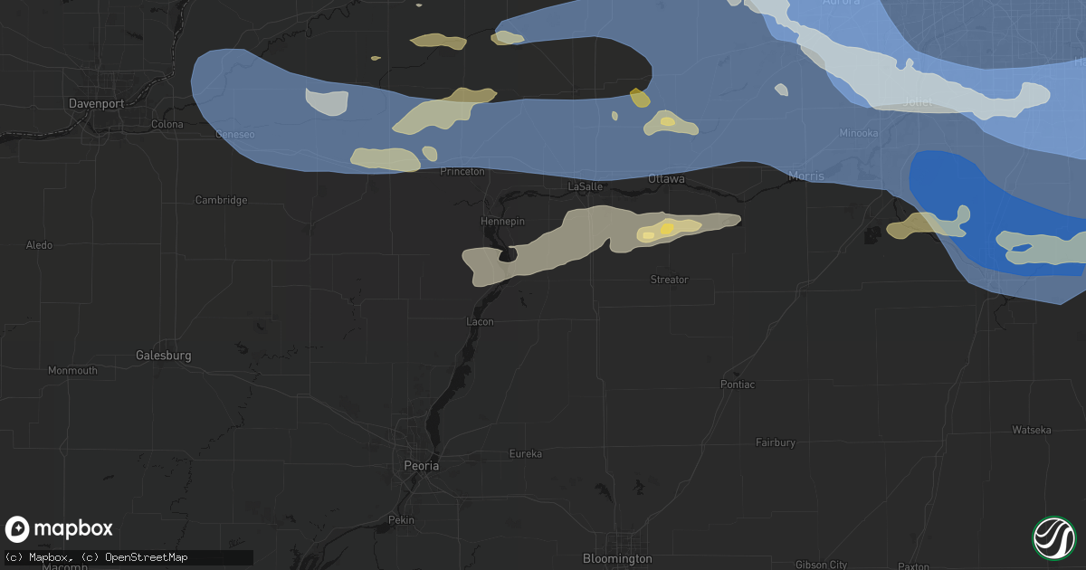 Hail map in Magnolia, IL on August 11, 2026
