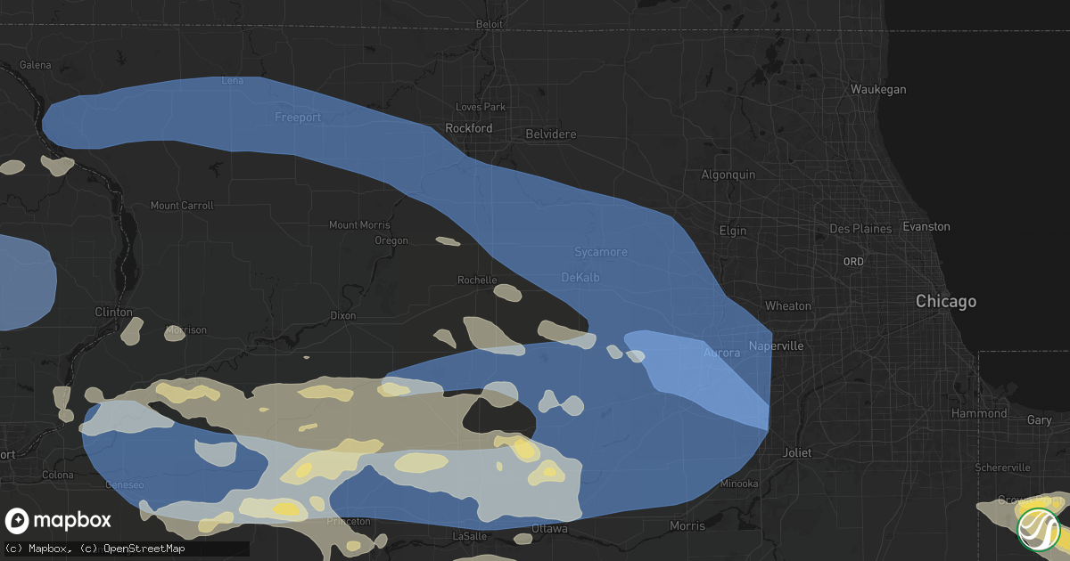 Hail map in Malta, IL on August 11, 2026