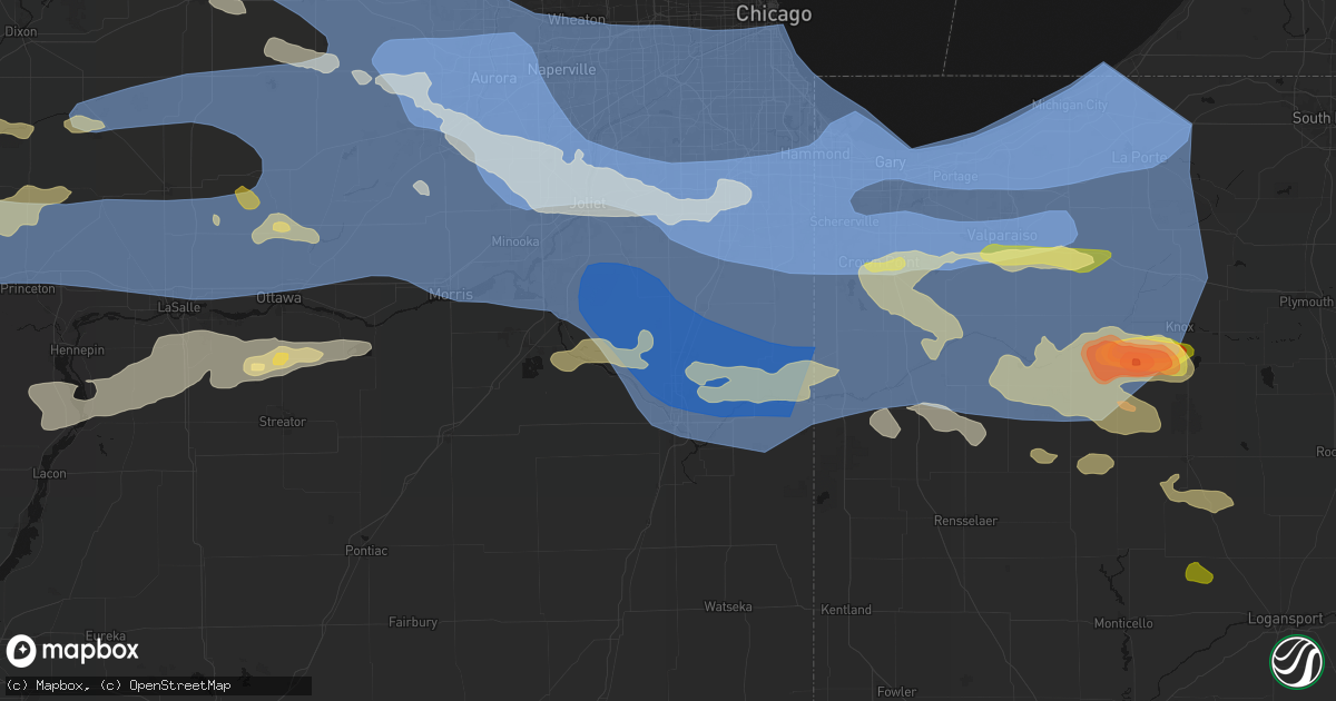 Hail map in Manteno, IL on August 11, 2026