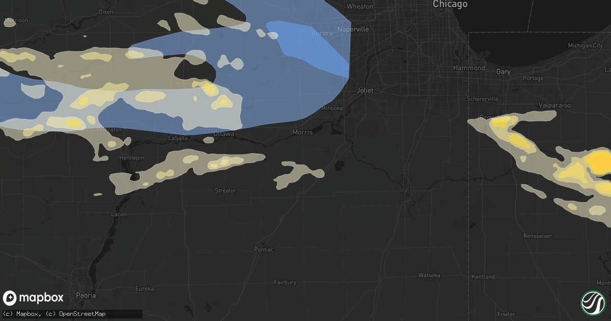 Hail map in Mazon, IL on August 11, 2026