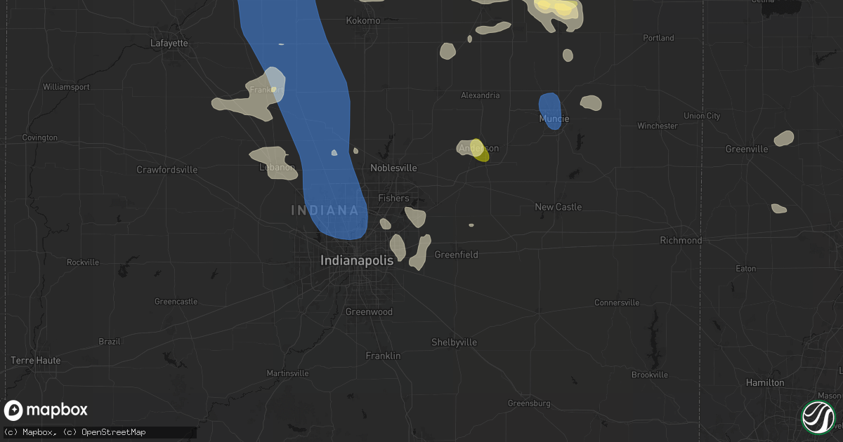 Hail map in Mccordsville, IN on August 11, 2026