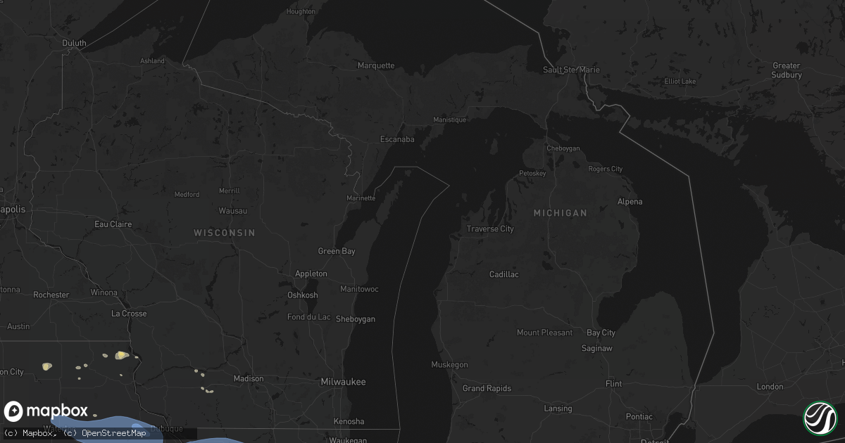 Hail map in Michigan on August 11, 2026