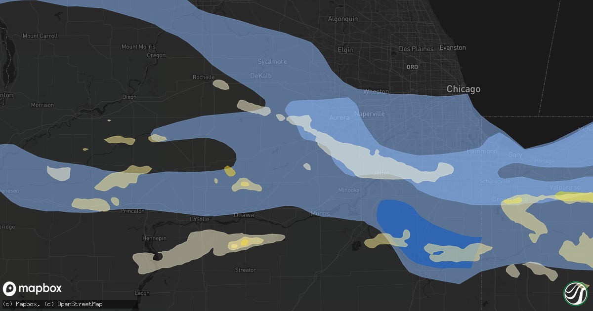 Hail map in Millbrook, IL on August 11, 2026
