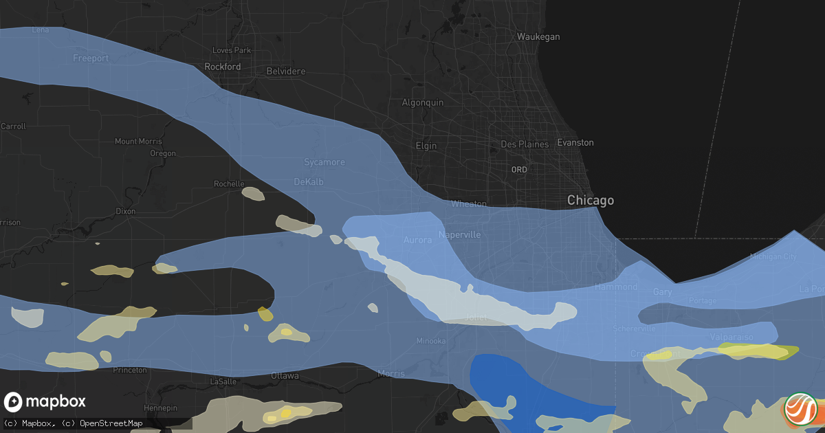 Hail map in Mooseheart, IL on August 11, 2026