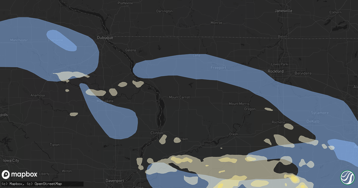 Hail map in Mount Carroll, IL on August 11, 2026