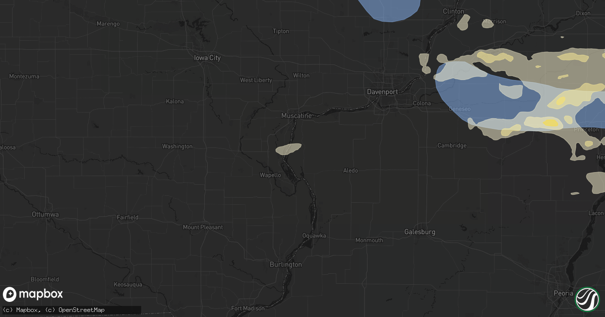 Hail map in New Boston, IL on August 11, 2026