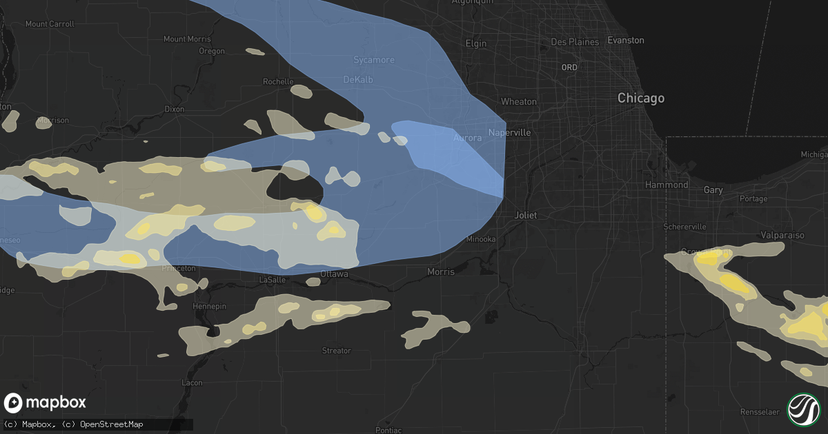 Hail map in Newark, IL on August 11, 2026