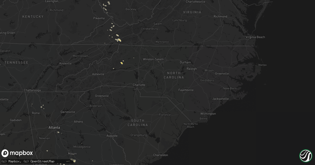Hail map in North Carolina on August 11, 2026