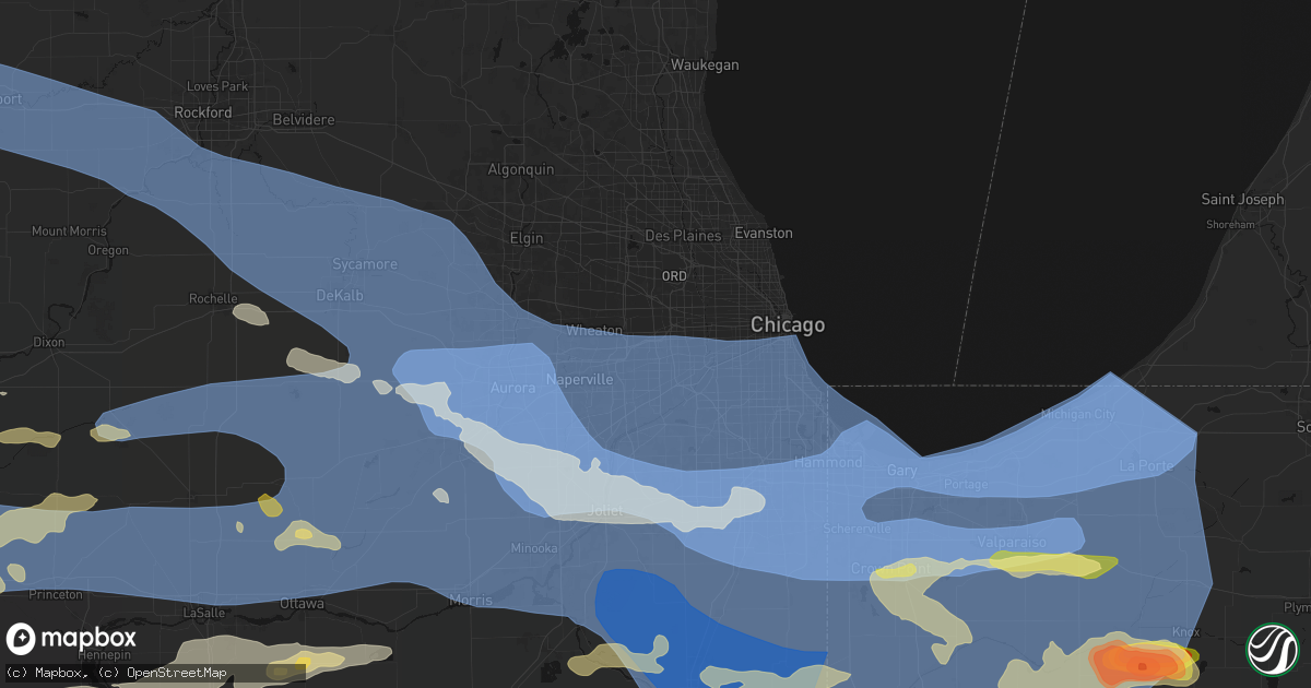 Hail map in Oak Brook, IL on August 11, 2026