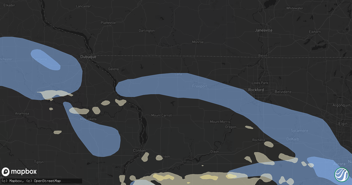 Hail map in Pearl City, IL on August 11, 2026
