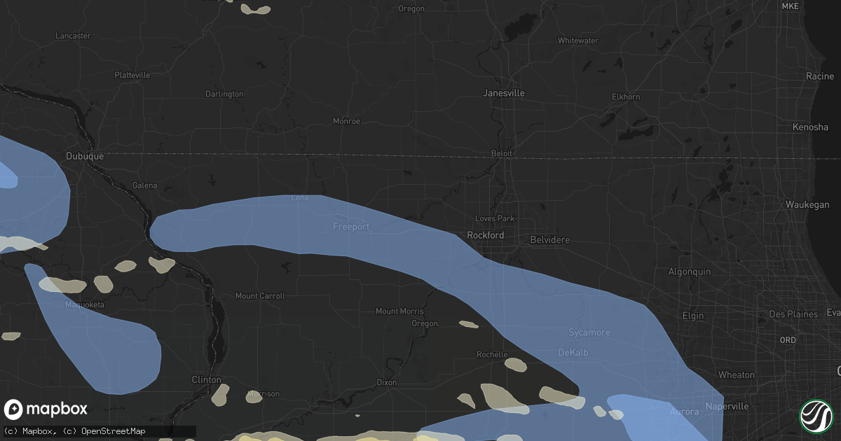 Hail map in Pecatonica, IL on August 11, 2026