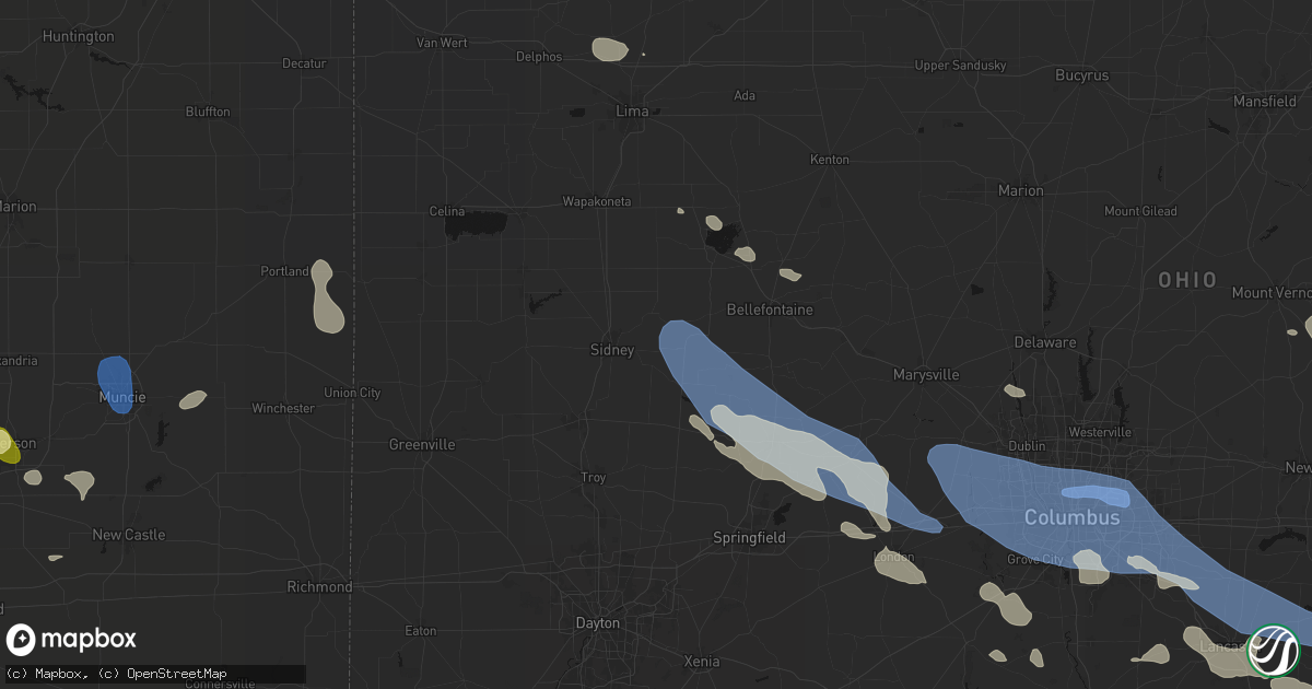 Hail map in Pemberton, OH on August 11, 2026