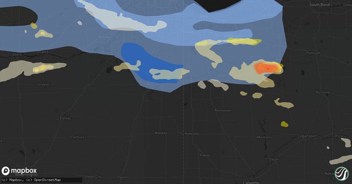 Hail map in Pembroke Township, IL on August 11, 2026