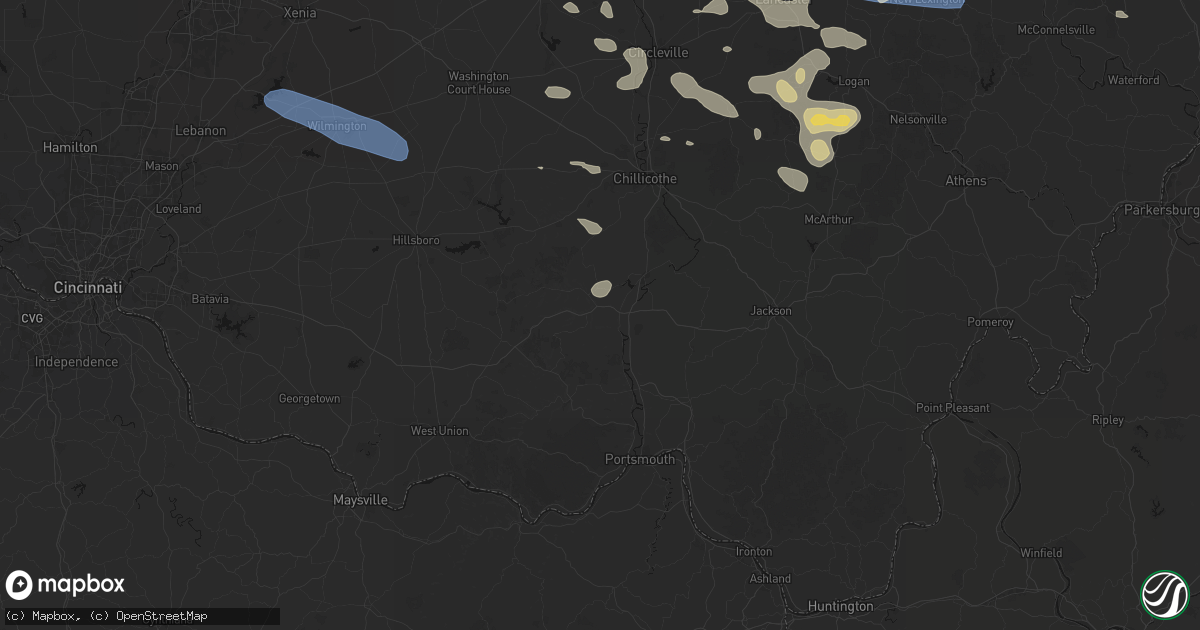 Hail map in Piketon, OH on August 11, 2026