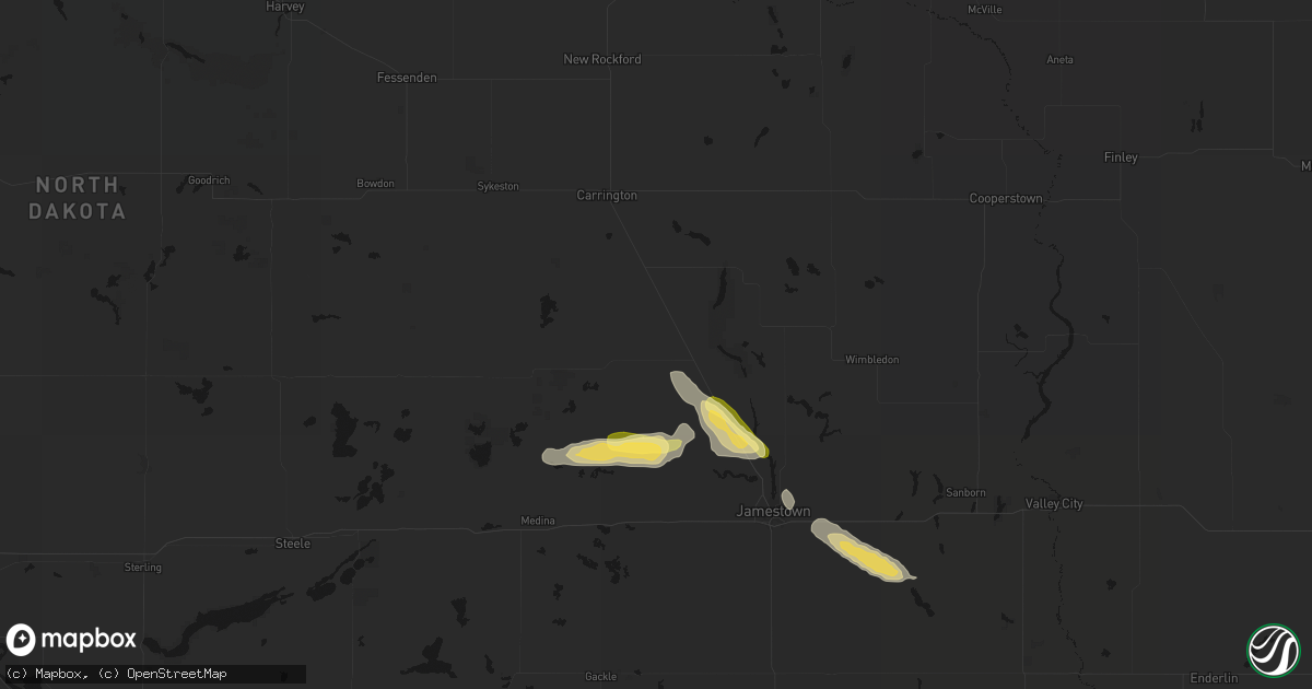 Hail map in Pingree, ND on August 11, 2026