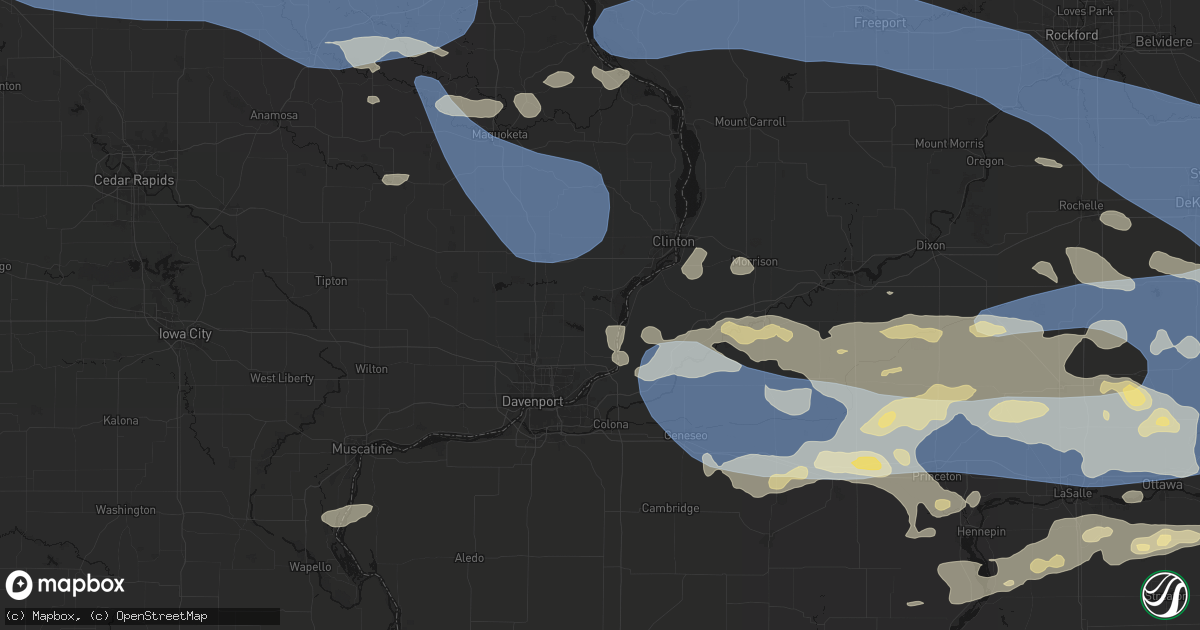 Hail map in Princeton, IA on August 11, 2026