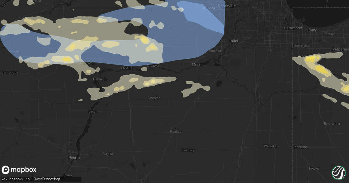 Hail map in Ransom, IL on August 11, 2026