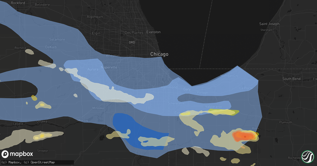 Hail map in Riverdale, IL on August 11, 2026