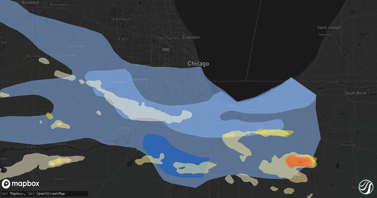 Hail map in Robbins, IL on August 11, 2026