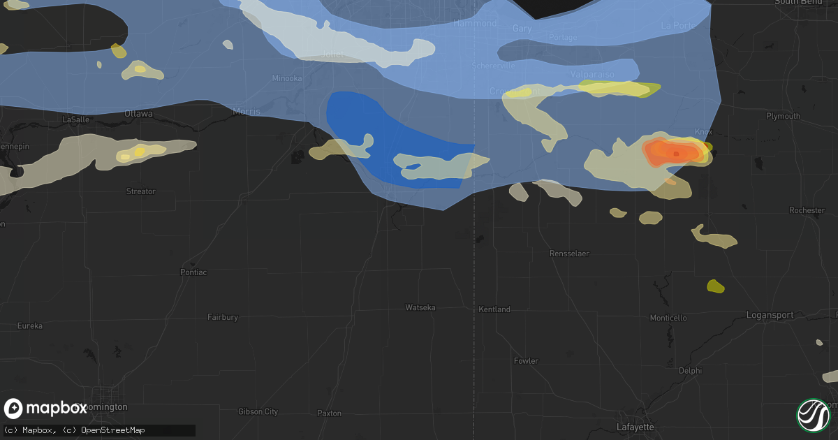 Hail map in Saint Anne, IL on August 11, 2026