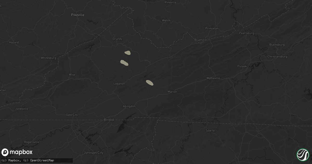 Hail map in Saltville, VA on August 11, 2026