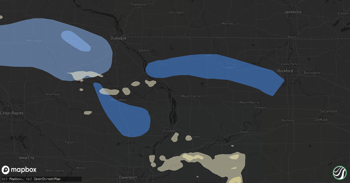 Hail map in Savanna, IL on August 11, 2026