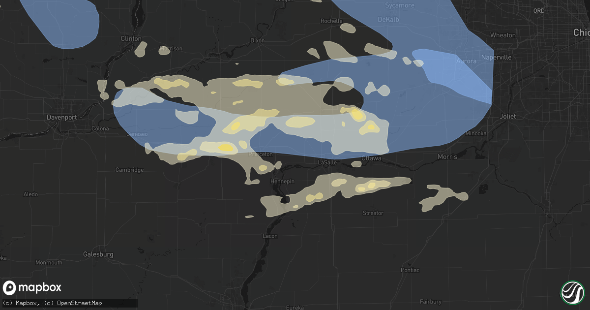 Hail map in Seatonville, IL on August 11, 2026