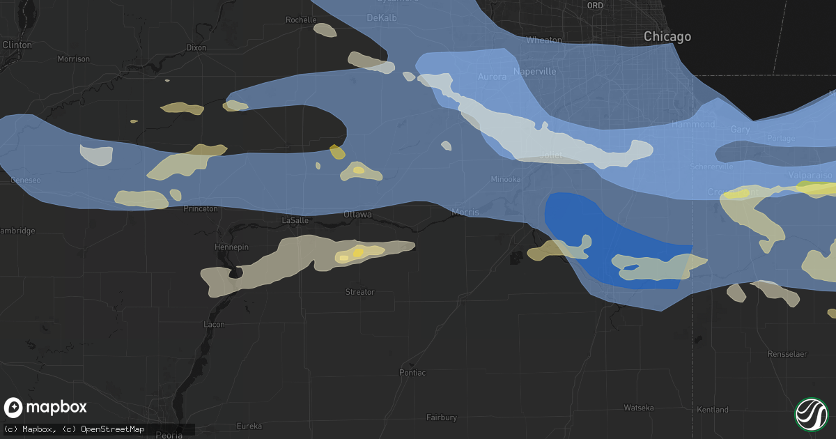 Hail map in Seneca, IL on August 11, 2026