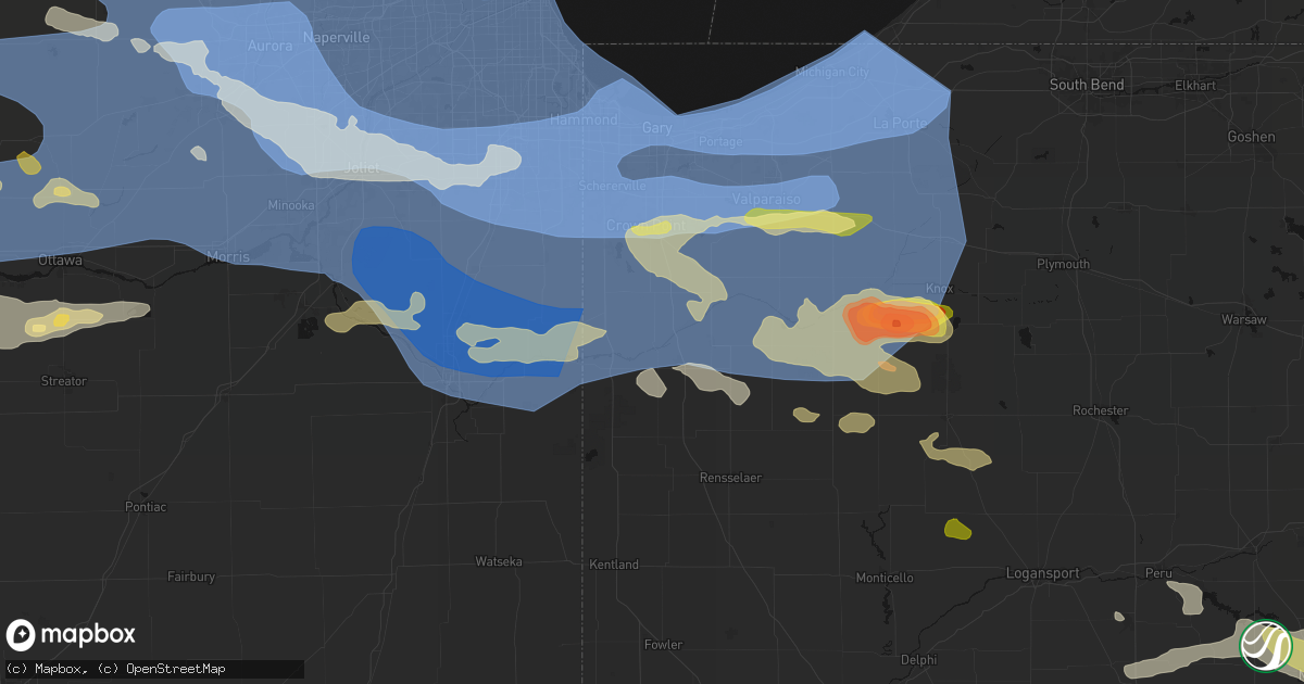 Hail map in Shelby, IN on August 11, 2026