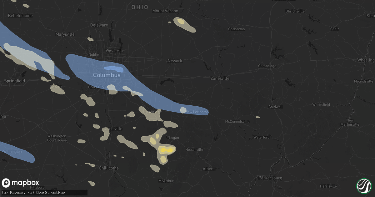 Hail map in Somerset, OH on August 11, 2026