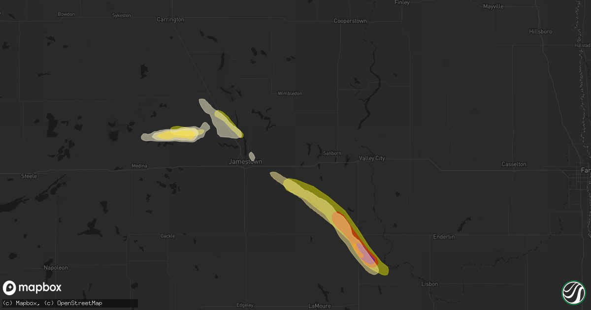 Hail map in Spiritwood, ND on August 11, 2026