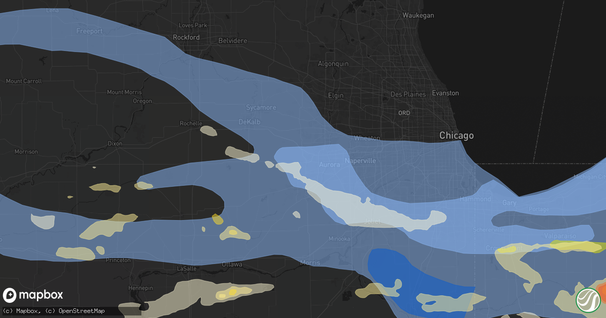 Hail map in Sugar Grove, IL on August 11, 2026