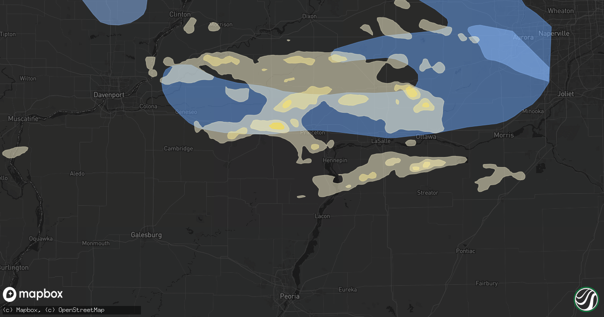Hail map in Tiskilwa, IL on August 11, 2026