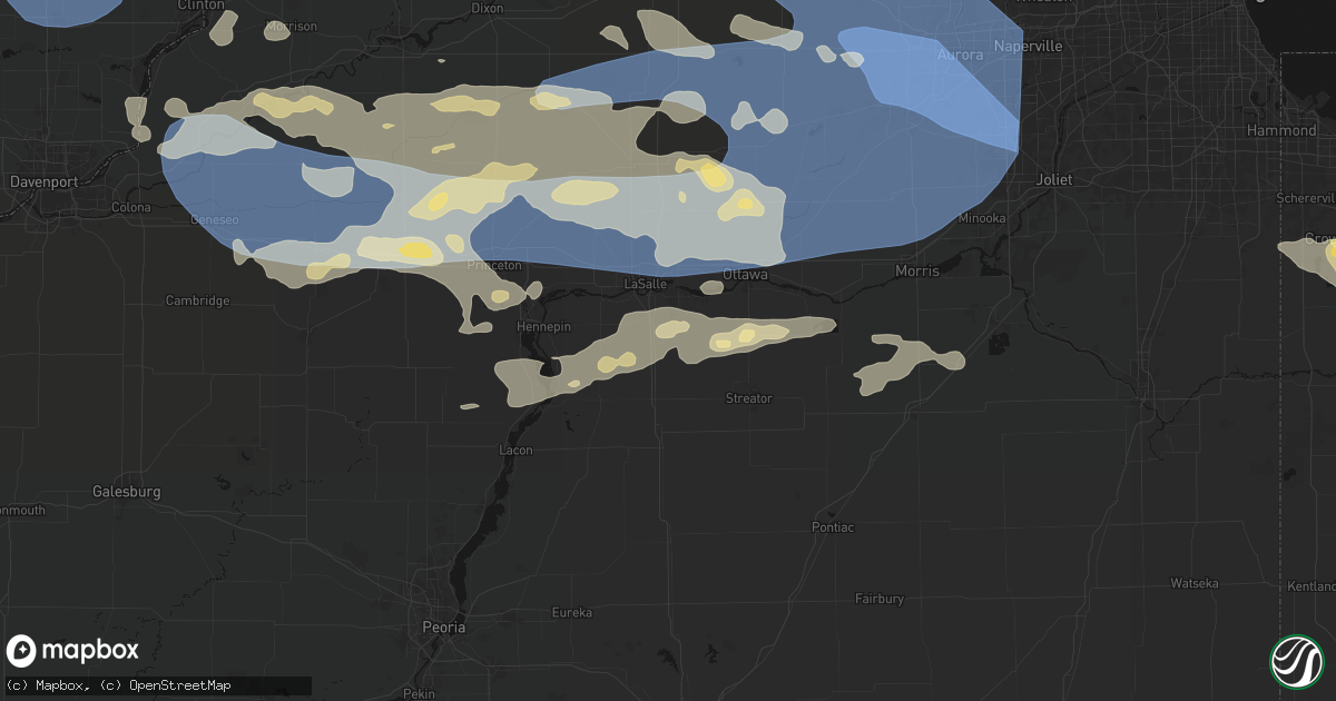 Hail map in Tonica, IL on August 11, 2026