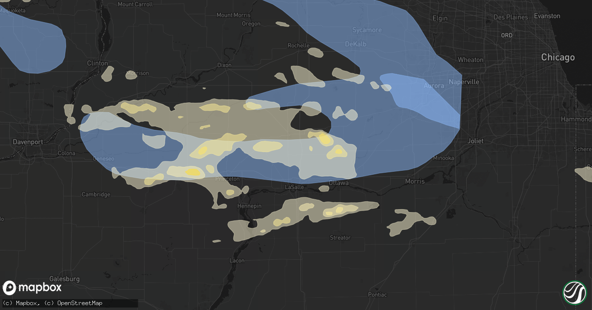 Hail map in Troy Grove, IL on August 11, 2026