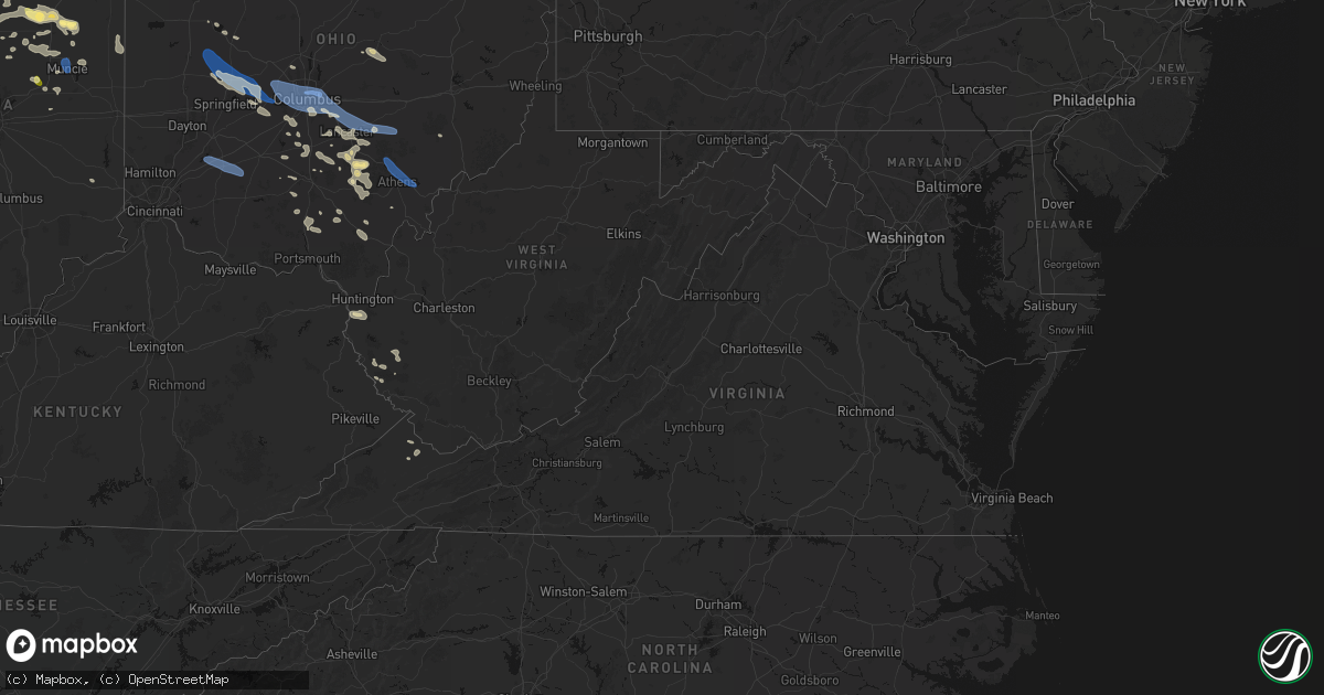 Hail map in Virginia on August 11, 2026
