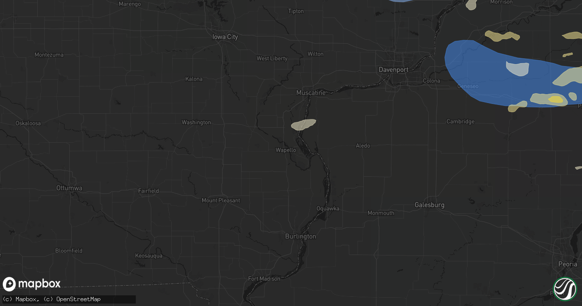 Hail map in Wapello, IA on August 11, 2026