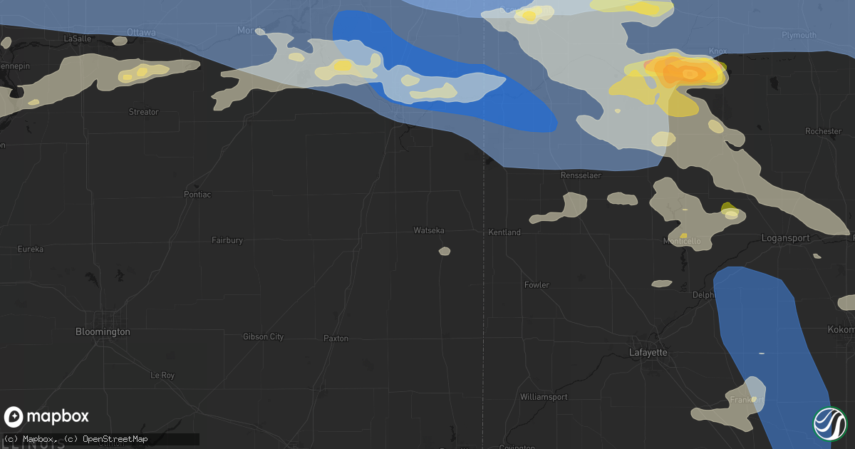 Hail map in Watseka, IL on August 11, 2026